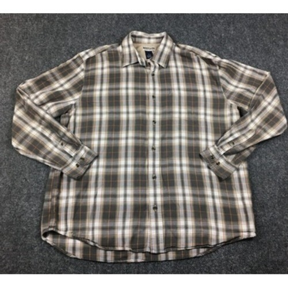 Magellan Sportswear Shirt Mens XL‎ Gray Plaid Button Up Long Sleeve Outdoor